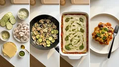 Wegańska lasagne z zielonym pesto i beszamelem – kremowa, sycąca i prosta